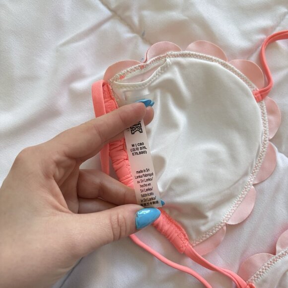 Pink Victorias Secret Womens Medium String Bikini Top Swimsuit Beach Summer - Picture 6 of 6